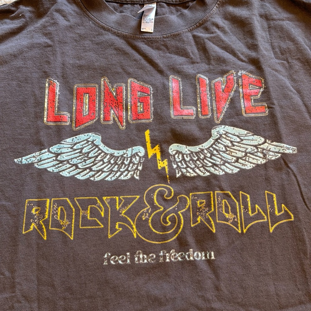 NWOT side slit tee long live rock n roll